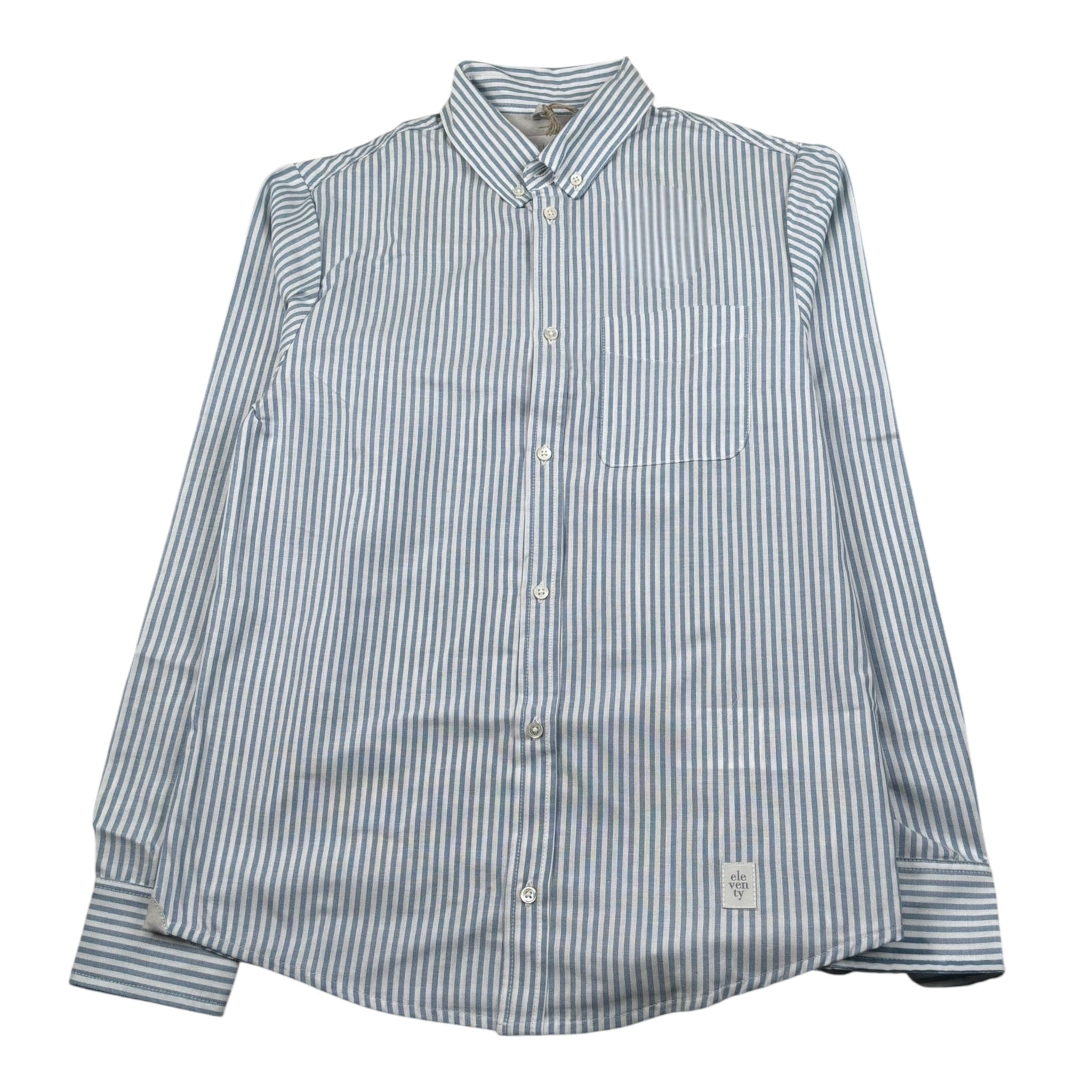 Eleventy Camicia Manica Lunga Fantasia A Righe per Bambino EW5P40X BIANCO/AZZURRO ELEVENTY 