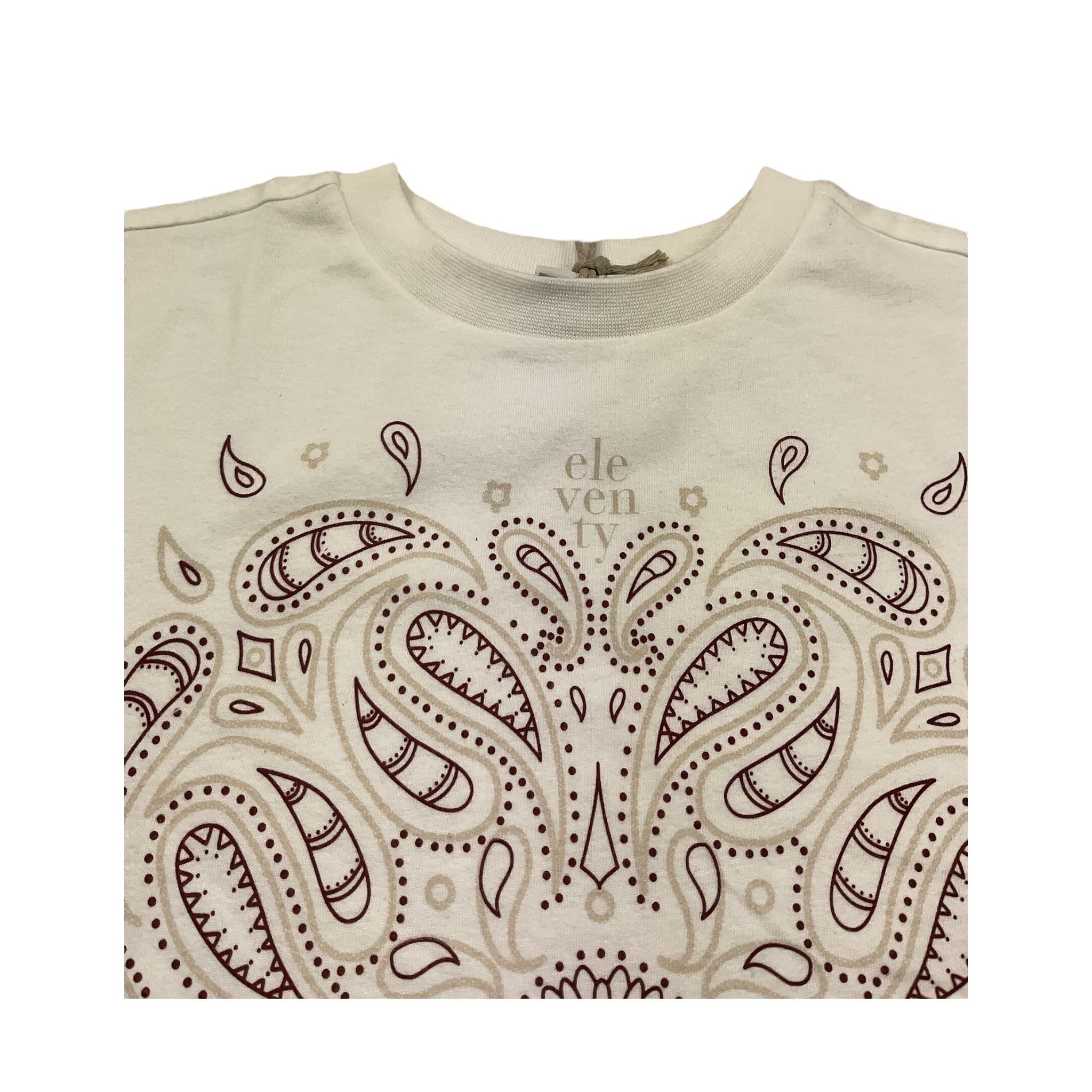 Eleventy T-Shirt Girocollo Tinta Unita con Stampe per Bambino EW8P11 BIANCO ELEVENTY 