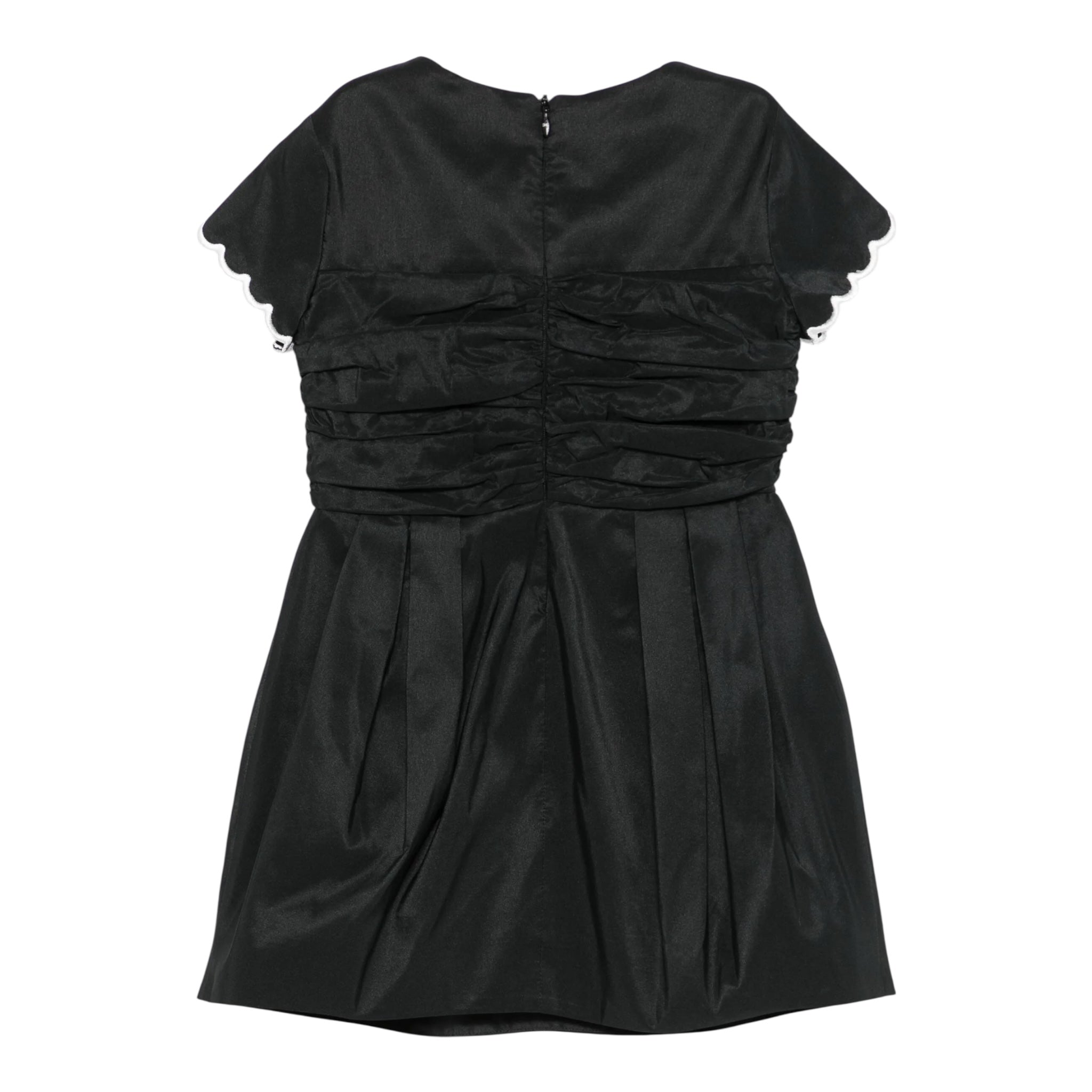 Elisabetta Franchi Abito Mezza Manica Tinta Unita con Fiocco per Bambina EFAB585 NERO ELISABETTA FRANCHI 