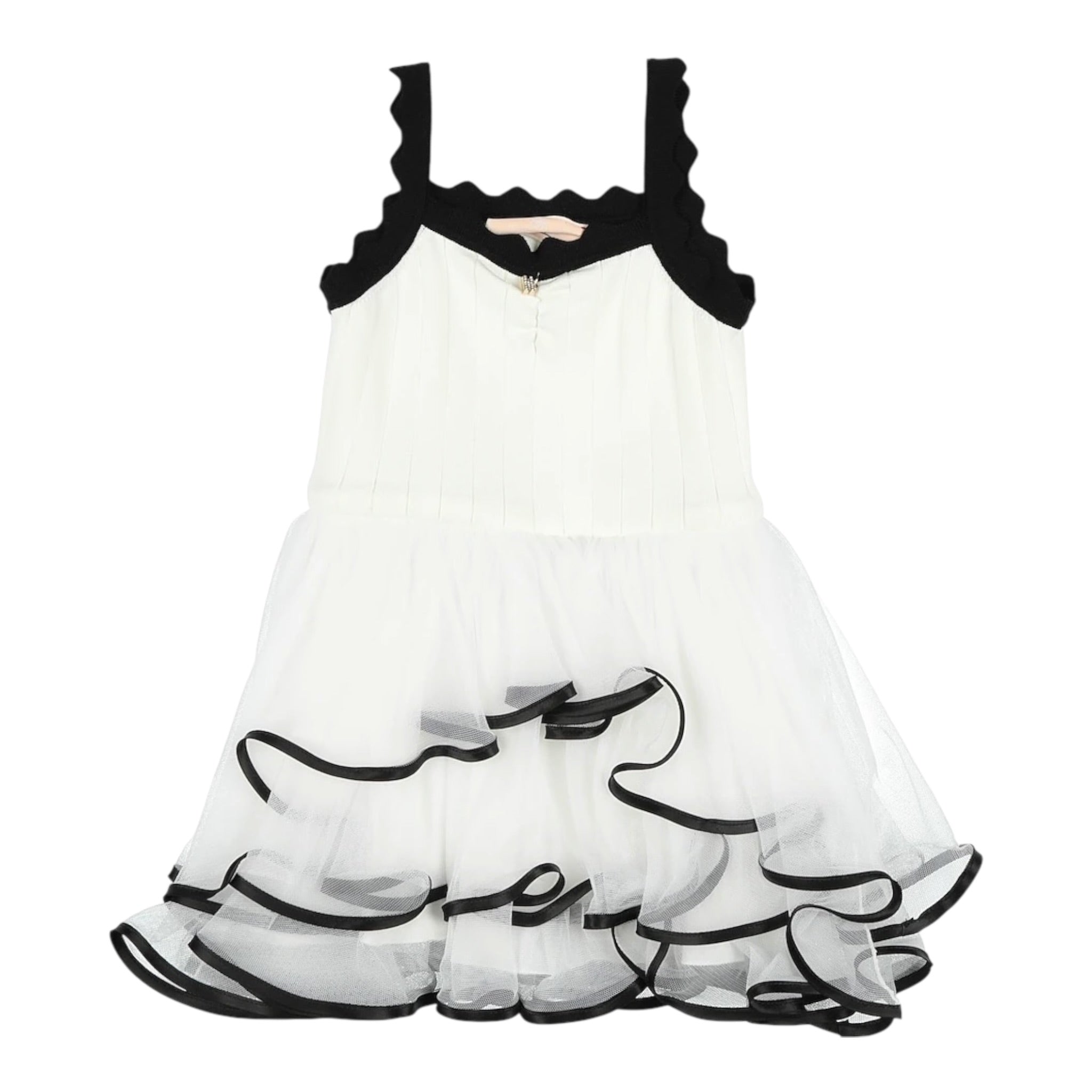 Elisabetta Franchi Abito Bretelline Tinta Unita con Tulle per Bambina EFAB594 BIANCO ELISABETTA FRANCHI 