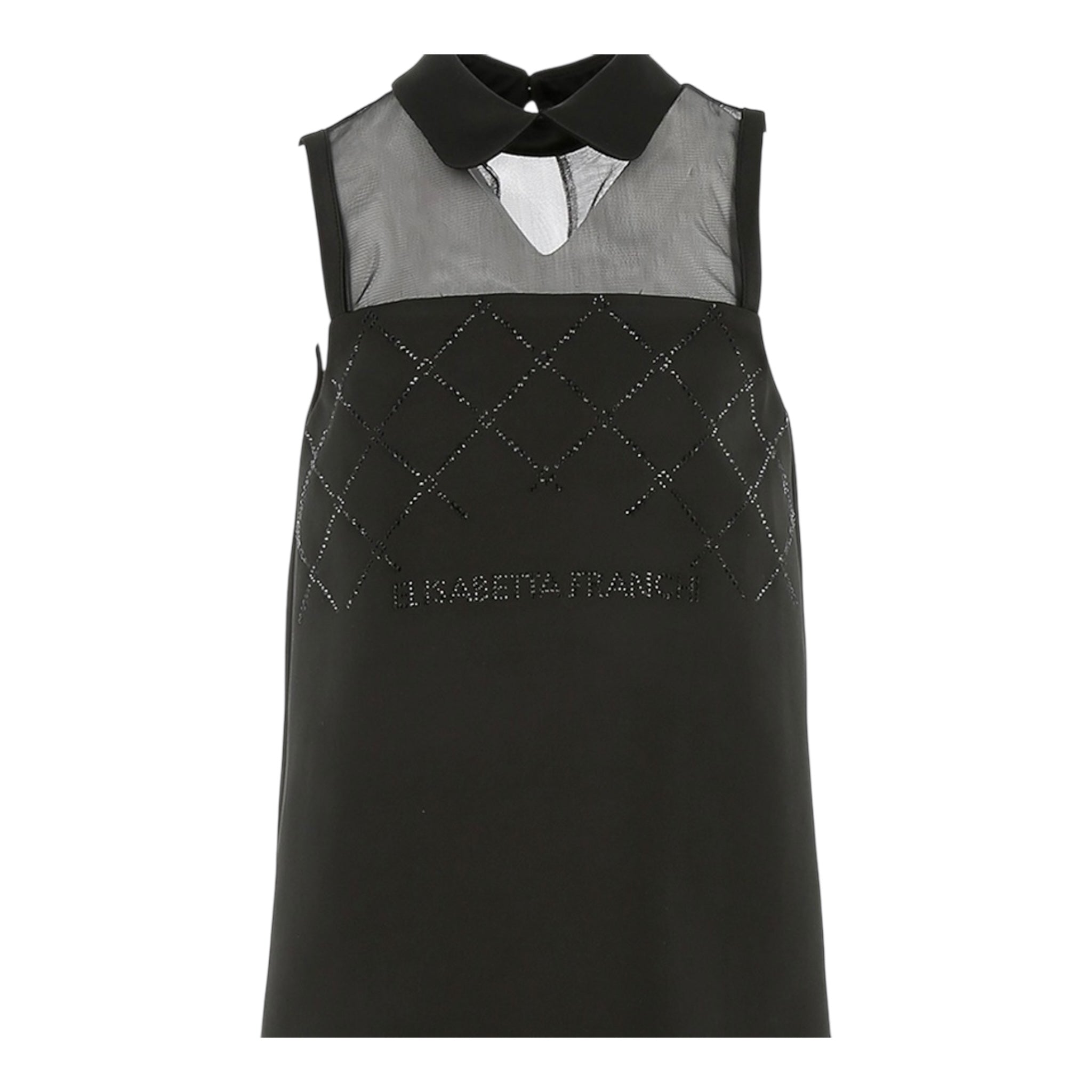 Elisabetta Franchi Abito Giromanica Tinta Unita con Brillantini per Bambina EFAB618X NERO ELISABETTA FRANCHI 