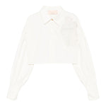 Elisabetta Franchi Camicia Manica Lunga Tinta Unita con Ricami per Bambina EFCA263X PANNA ELISABETTA FRANCHI 
