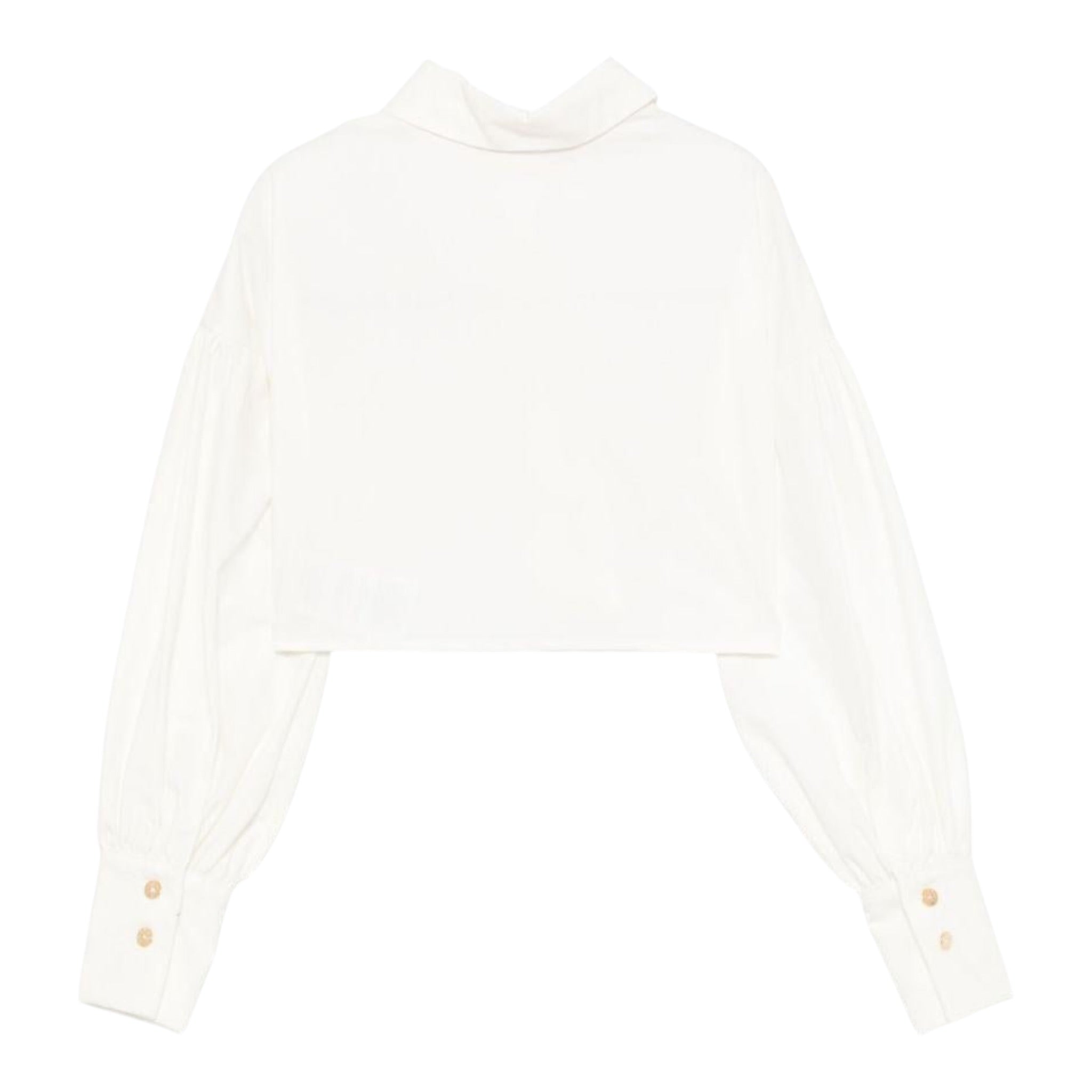 Elisabetta Franchi Camicia Manica Lunga Tinta Unita con Ricami per Bambina EFCA263X PANNA ELISABETTA FRANCHI 