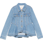 Elisabetta Franchi camicia Manica Lunga Tinta Unita In Denim per Bambina EFGB123XXX AZZURRO ELISABETTA FRANCHI 