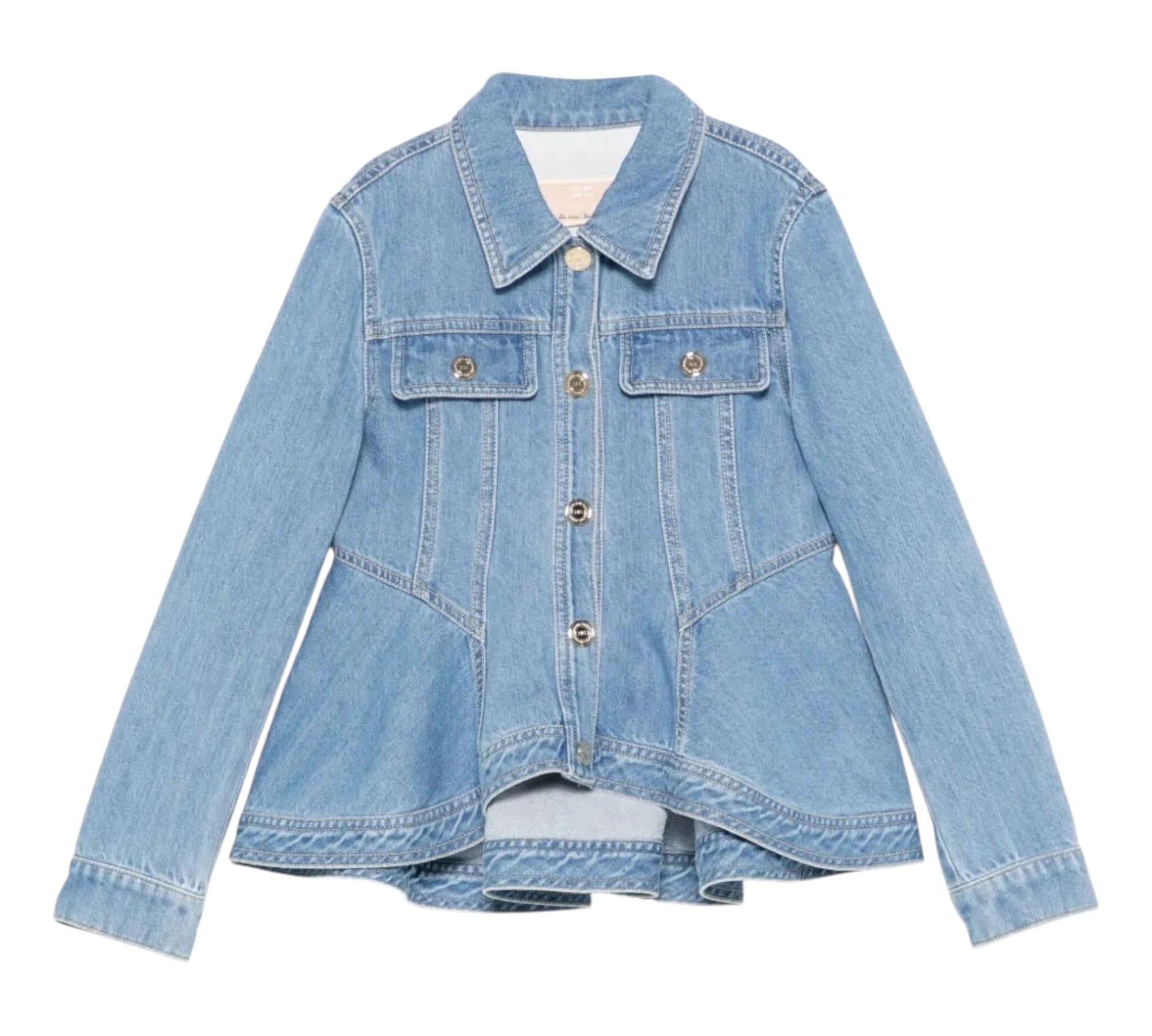 Elisabetta Franchi camicia Manica Lunga Tinta Unita In Denim per Bambina EFGB123XXX AZZURRO ELISABETTA FRANCHI 