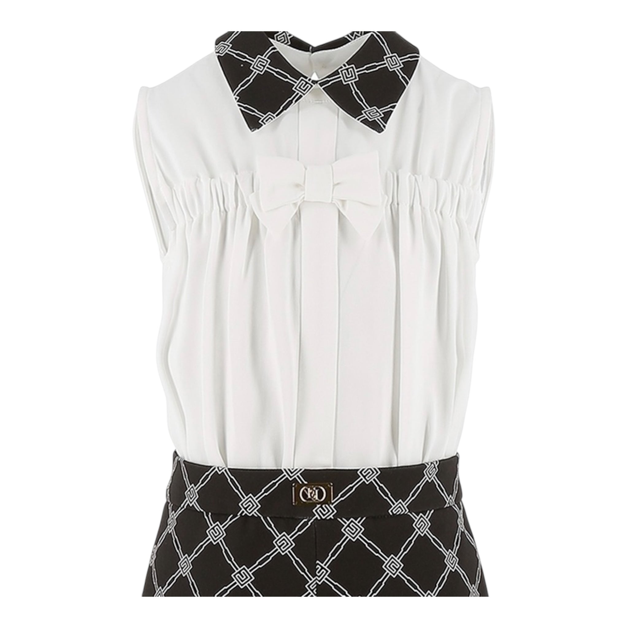 Elisabetta Franchi Tuta Giromanica Bicolore per Bambina EFTA100XX BIANCO/NERO ELISABETTA FRANCHI 