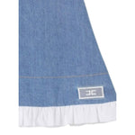 Elisabetta Franchi Abito In Denim Giromanica Tinta Unita per Bambina EGAB192X AZZURRO ELISABETTA FRANCHI 