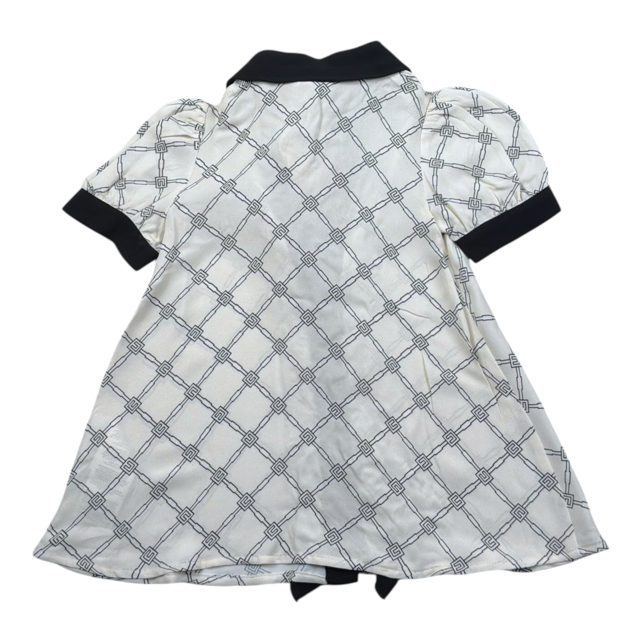 Elisabetta Franchi Abito Bicolore Mezza Manica con Fantasia per Neonata EGAB195 BIANCO/NERO ELISABETTA FRANCHI 