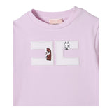 Elisabetta Franchi T-Shirt Girocollo Tinta Unita con Logo per Neonata EGTS090N LILLA ELISABETTA FRANCHI 