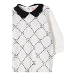 Elisabetta Franchi Tutina Manica Lunga Tinta Unita con Colletto In Contrasto per Neonata ENTU129 BIANCO ELISABETTA FRANCHI 