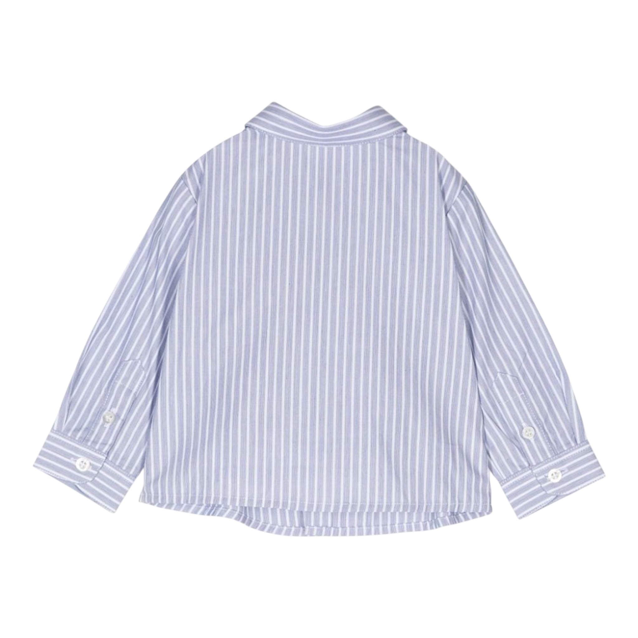 Emporio Armani Camicia Tinta Unita con Manica Lunga Fantasia A Righe per Neonato 6DHCJD AZZURRO EMPORIO ARMANI 