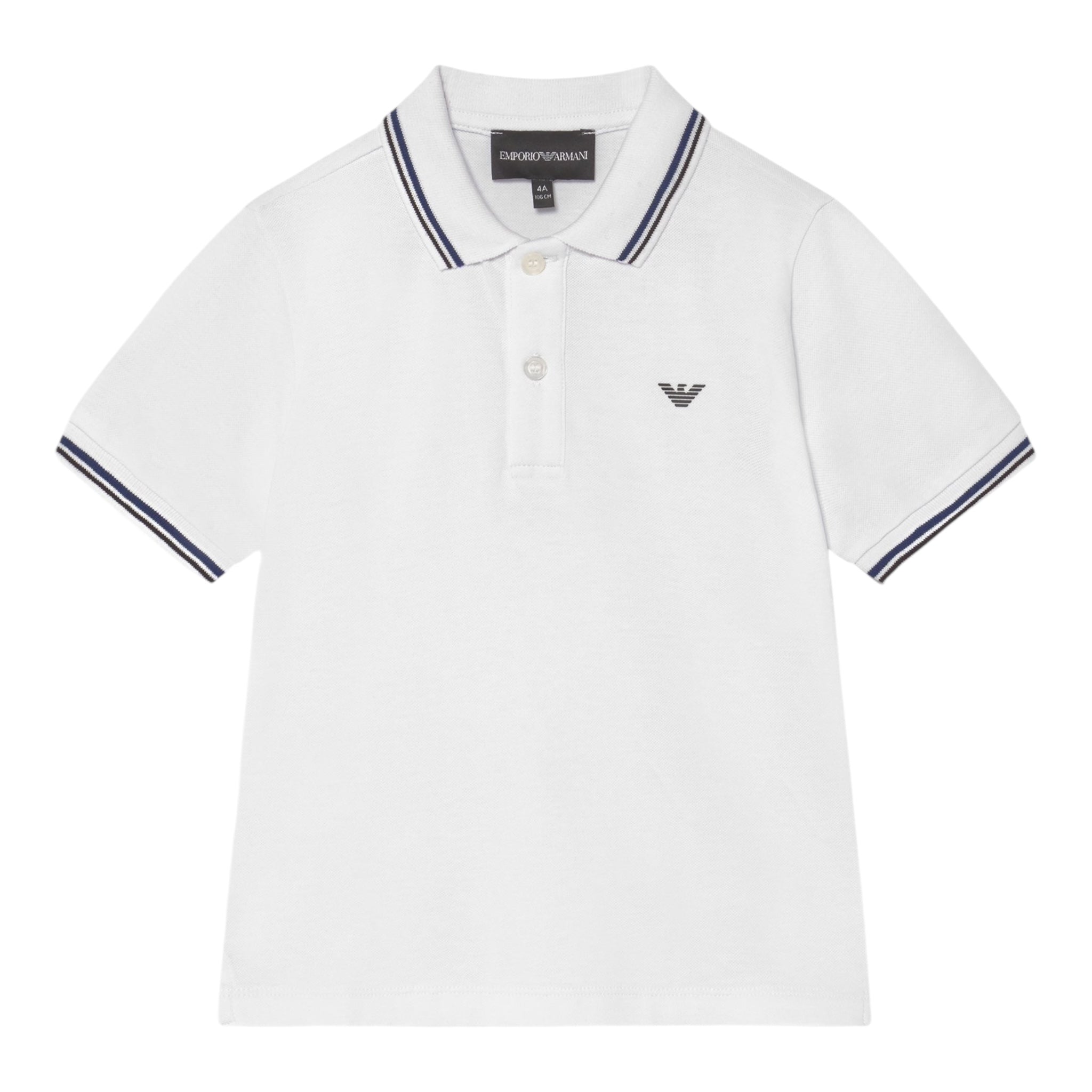 Emporio Armani Polo Mezza Manica Tinta Unita con Logo per Bambino 8N4F30 BIANCO EMPORIO ARMANI 