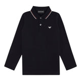 Emporio Armani Polo Tinta Unita con Bottoni per Bambino 8N4FB5 NERO EMPORIO ARMANI 
