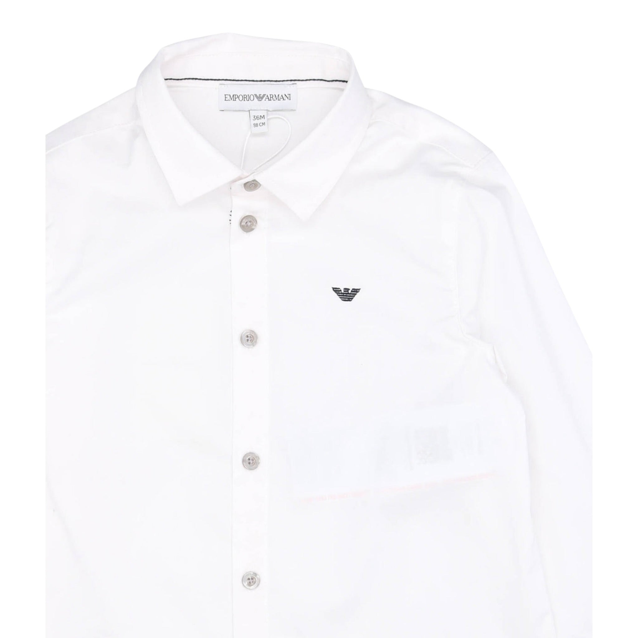 Emporio Armani Camicia Manica Lunga Tinta Unita per Neonato 8NHC01 BIANCO EMPORIO ARMANI 