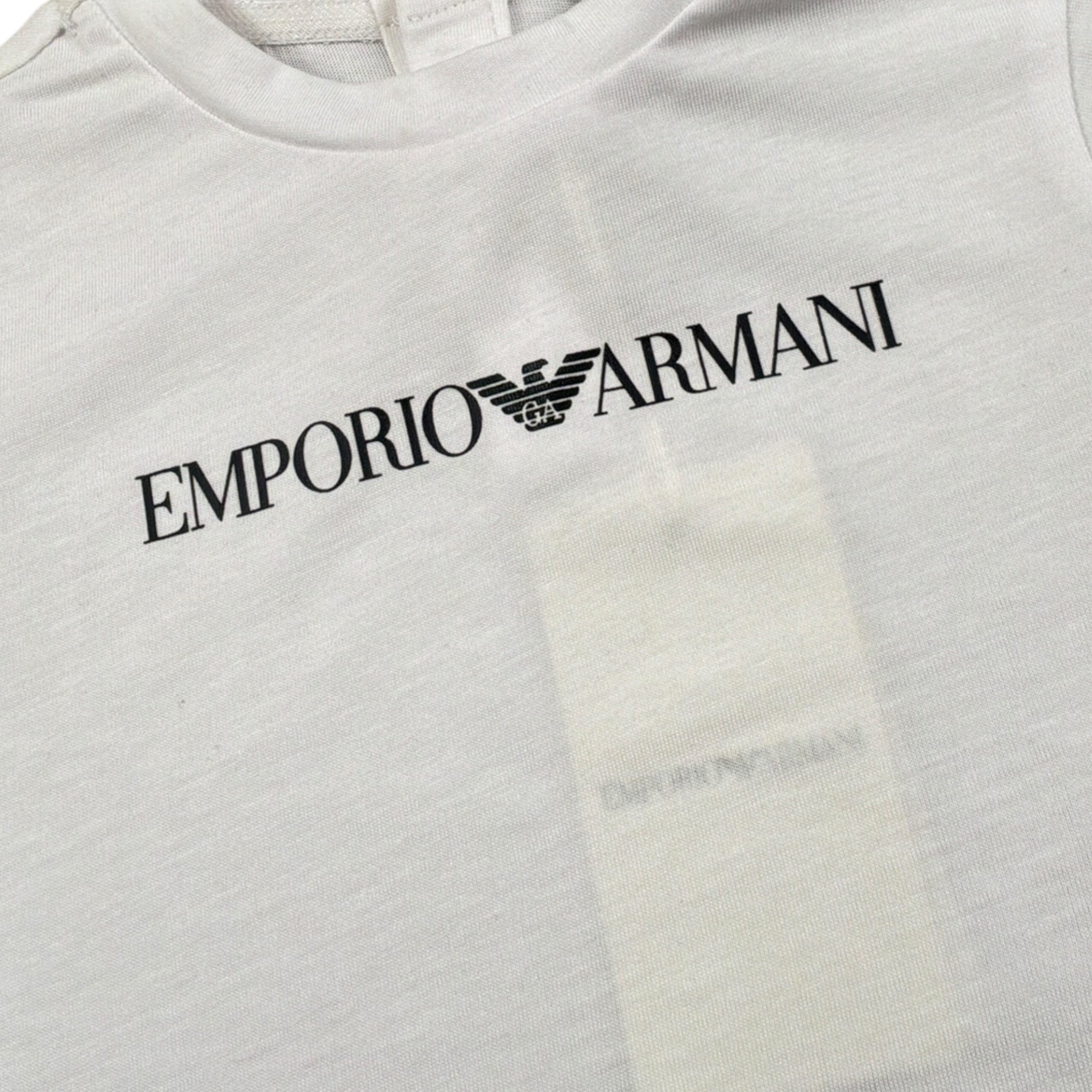 Emporio Armani T-Shirt tinta unita con Stampa Bianco per Neonato 8NHTN5 BIANCO EMPORIO ARMANI 