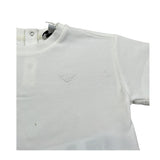 Emporio Armani T-Shirt Girocollo Tinta Unita con Logo per Neonato EB000375 PANNA EMPORIO ARMANI 
