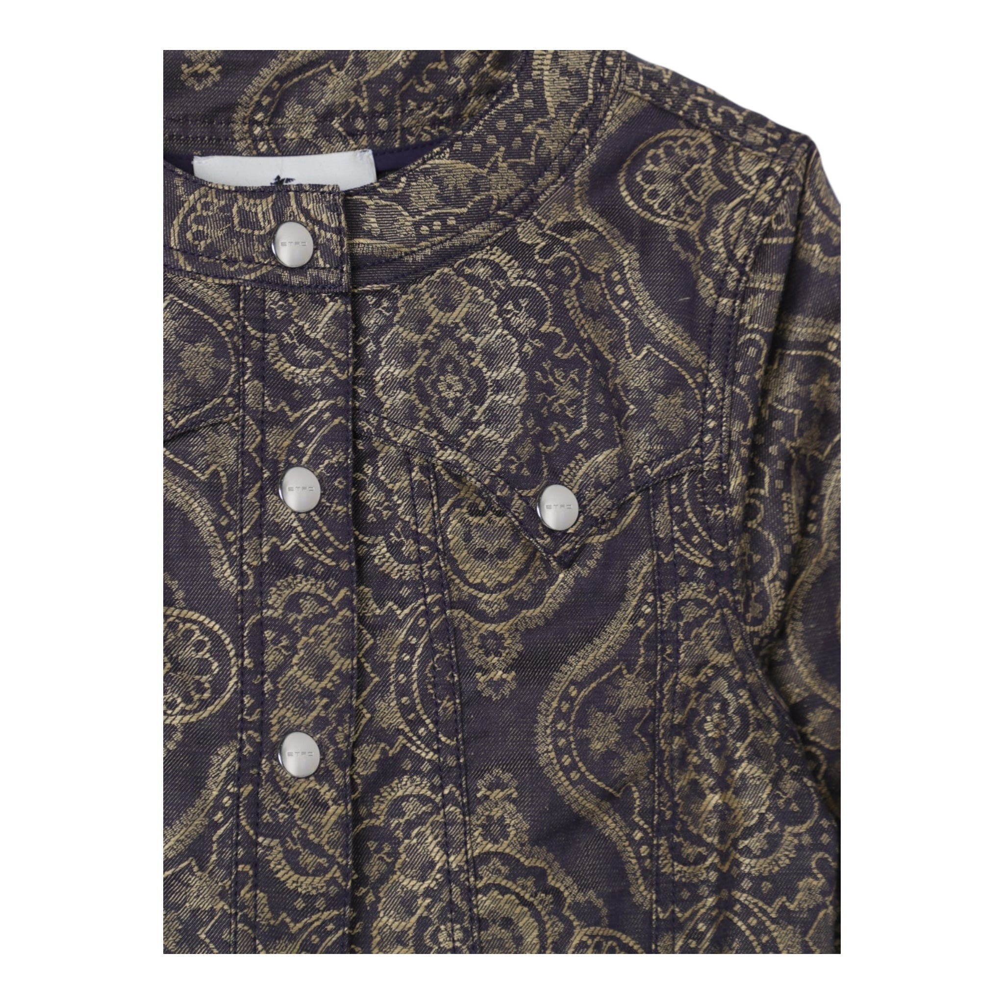 Etro Giubbino In Denim Tinta Unita Stampa Fantasia per Bambina GW2A07 BLU ETRO 
