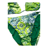 F**K Costume 2 Pezzi Triangolo-Slip Tinta Unita con Fantasia per Bambina FJ230120 VERDE F**K 
