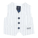 Fay Gilet Tinta Unita Fantasia Righe per Neonato 5Q2342 BIANCO FAY 