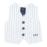 Fay Gilet Tinta Unita Fantasia Righe per Neonato 5Q2342 BIANCO FAY 