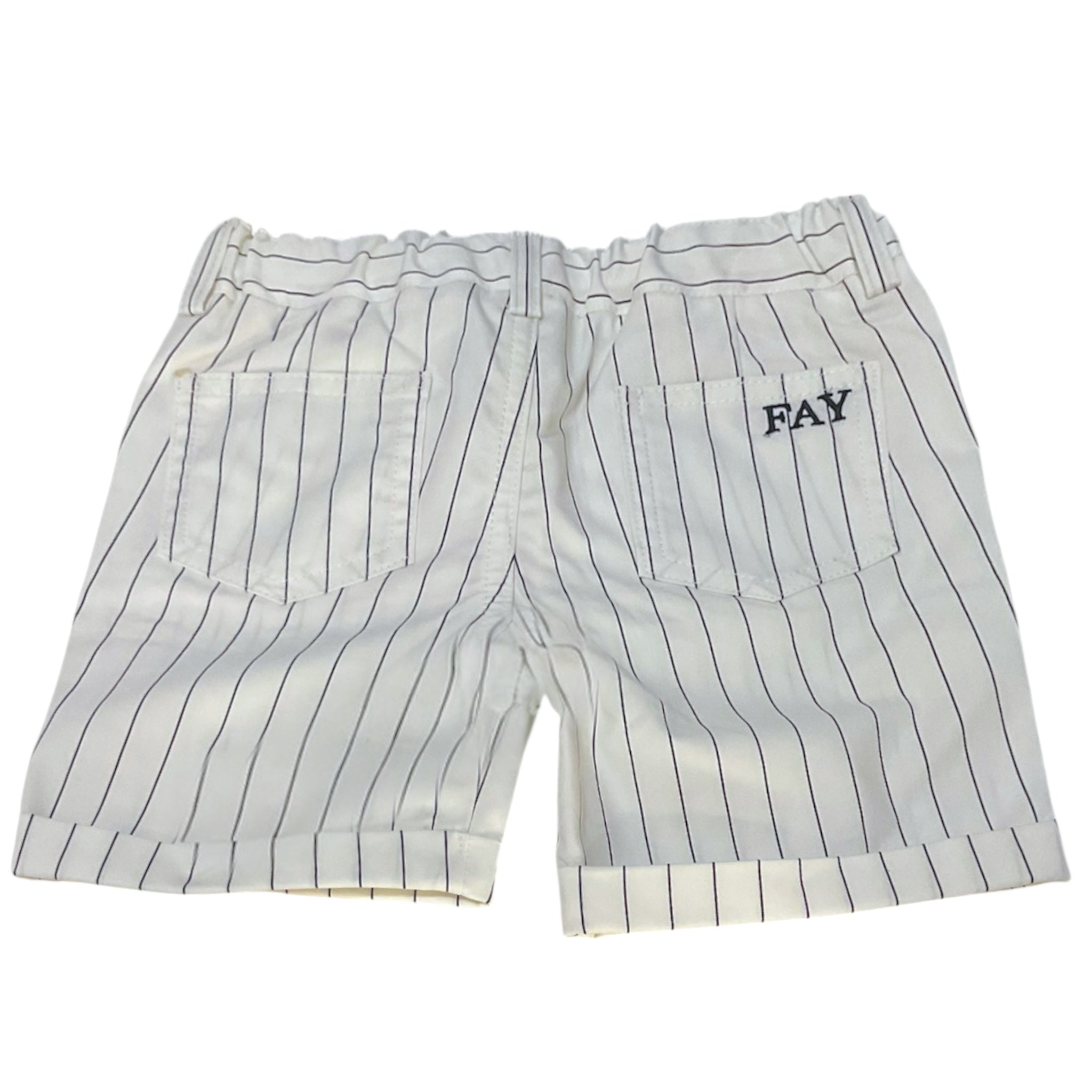 Fay Bermuda Tinta Unita con Fantasia A Righe per Neonato 5Q6319 BIANCO FAY 