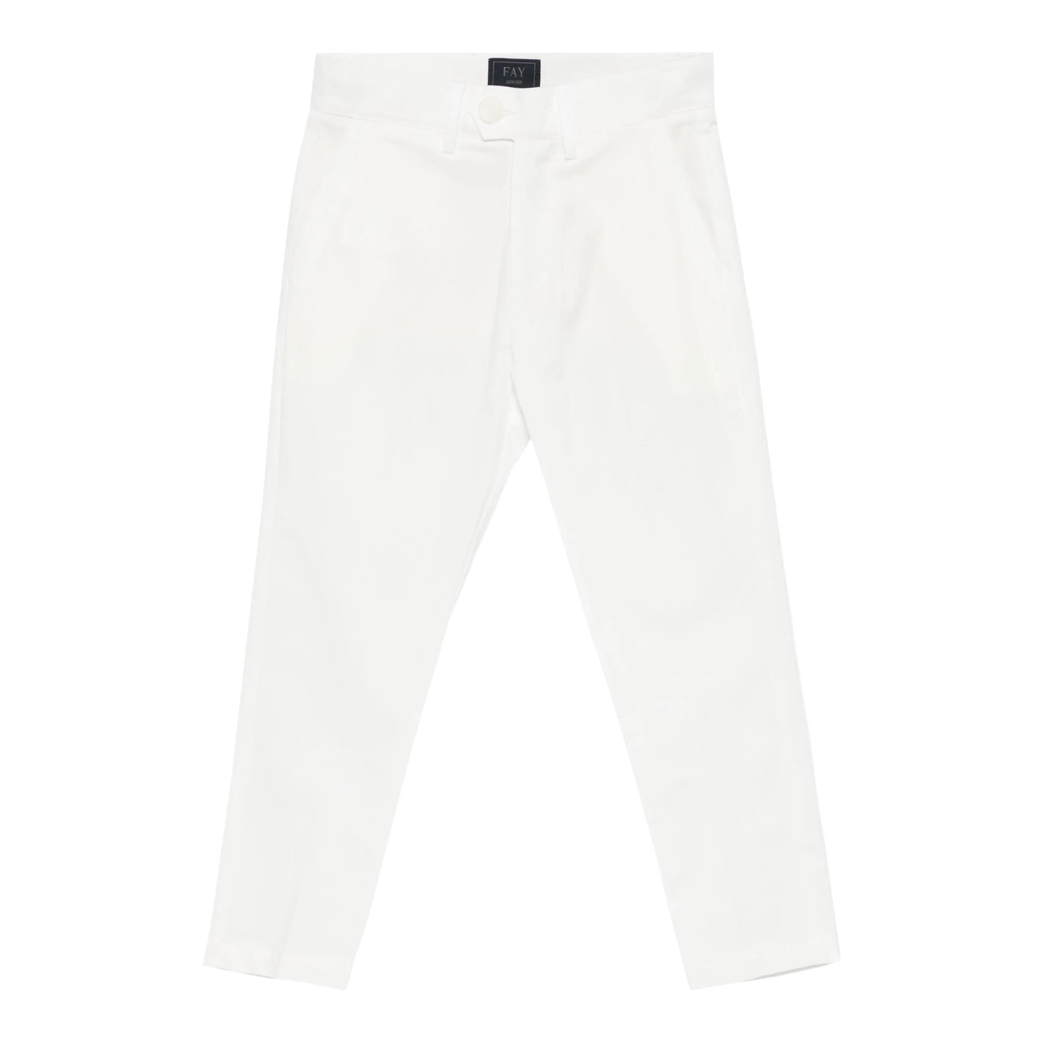 Fay Pantalone Tinta Unita con Girovita Regolabile per Bambino FW6P10 BIANCO FAY 