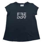 Freddy T-Shirt Girocollo Tinta Unita con Logo per Bambina FR1950 NERO FREDDY 
