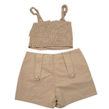 Fun & Fun Completo Short-Top Tinta Unita per Bambina 30939 SABBIA FUN & FUN 