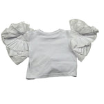 Fun & Fun T-Shirt Girocollo Tinta Unita con Rouches per Neonata FBTS01383N BIANCO FUN & FUN 
