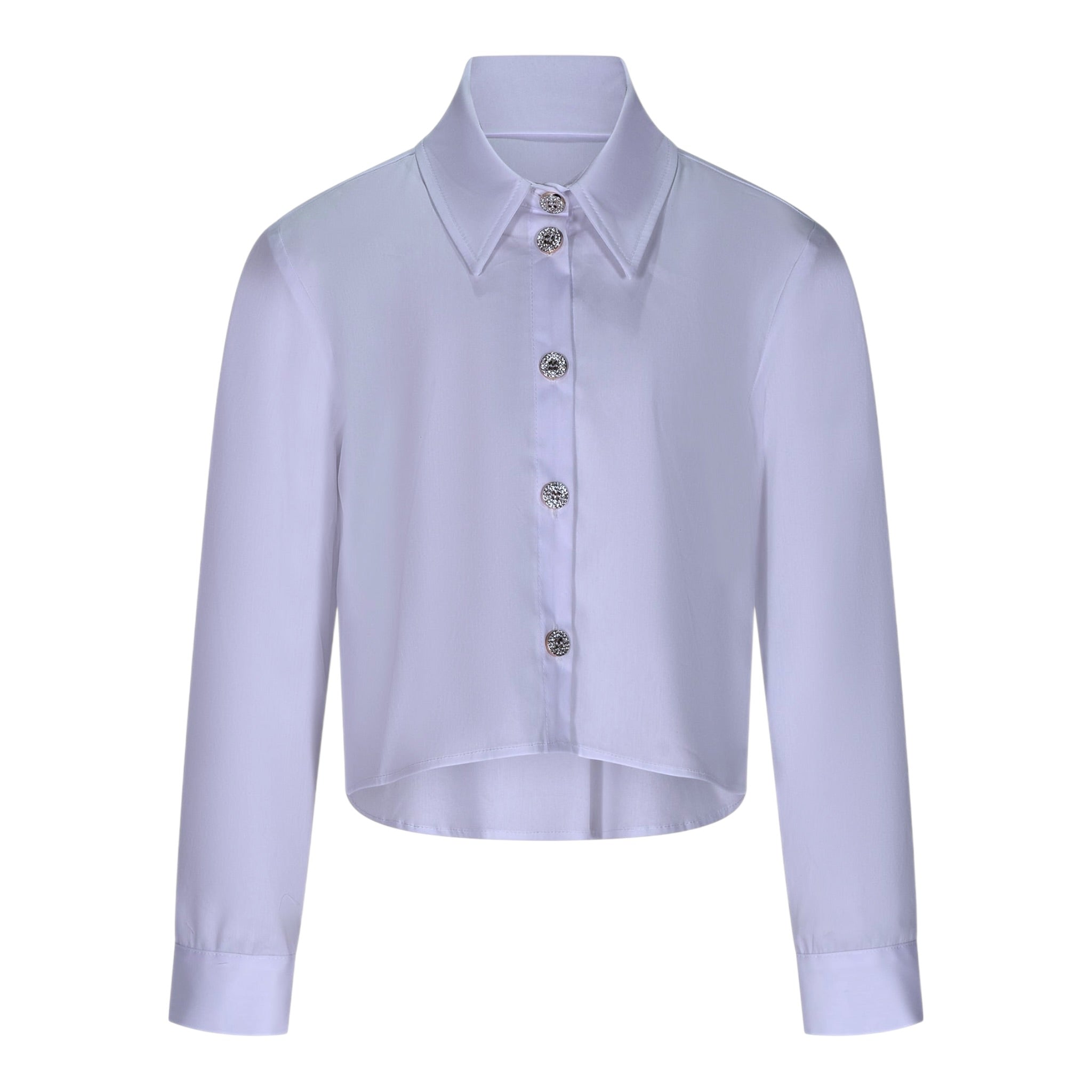 Fun & Fun Camicia Manica Lunga Tinta Unita per Bambina FCJSH01107 BIANCO FUN & FUN 
