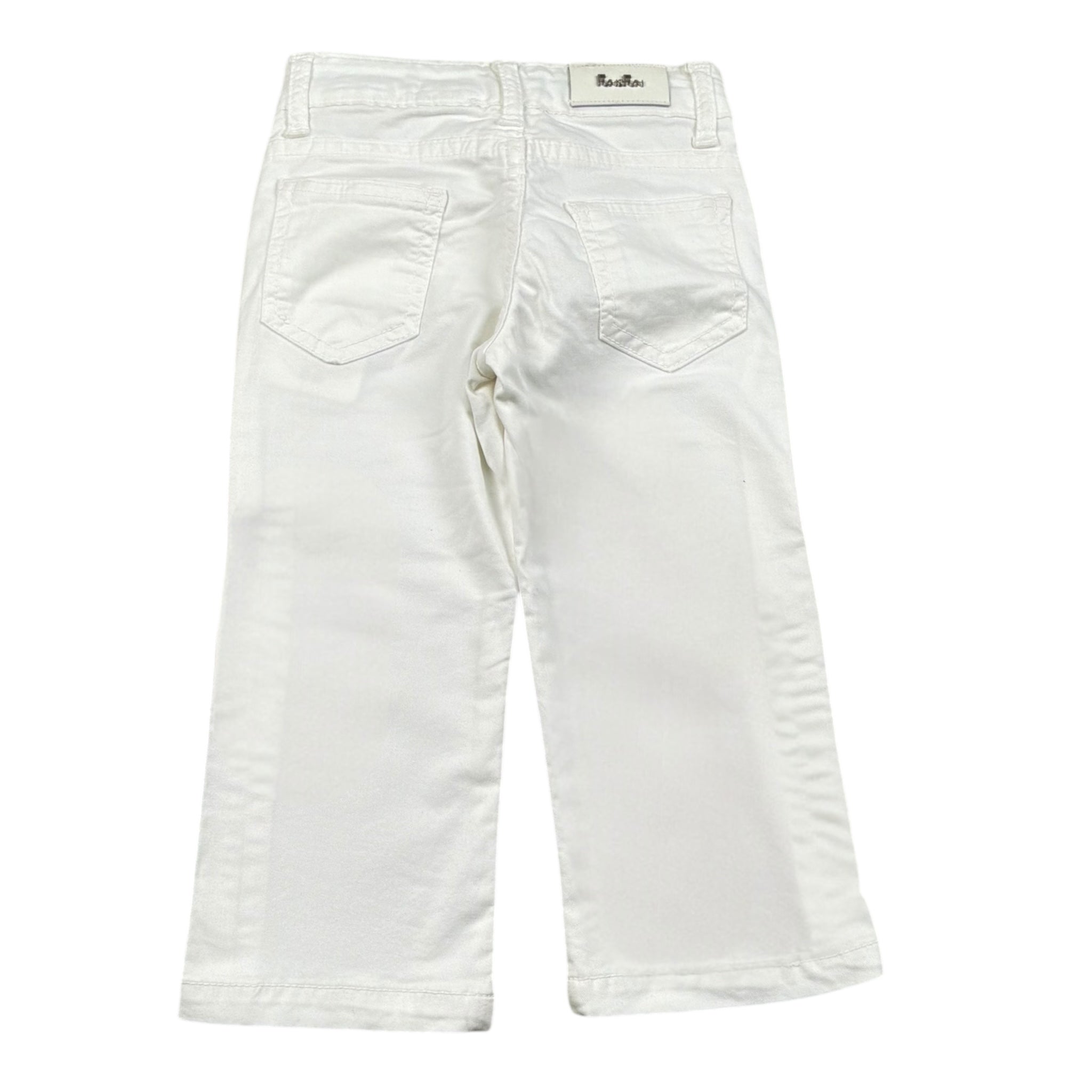 Fun & Fun Pantalone Tinta Unita con Girovita Regolabile per Bambina FNBPT14424 BIANCO FUN & FUN 