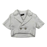 Fun & Fun Giacca Tinta Unita Mezza Manica per Bambina FNCBJK01029 ARGENTO FUN & FUN 
