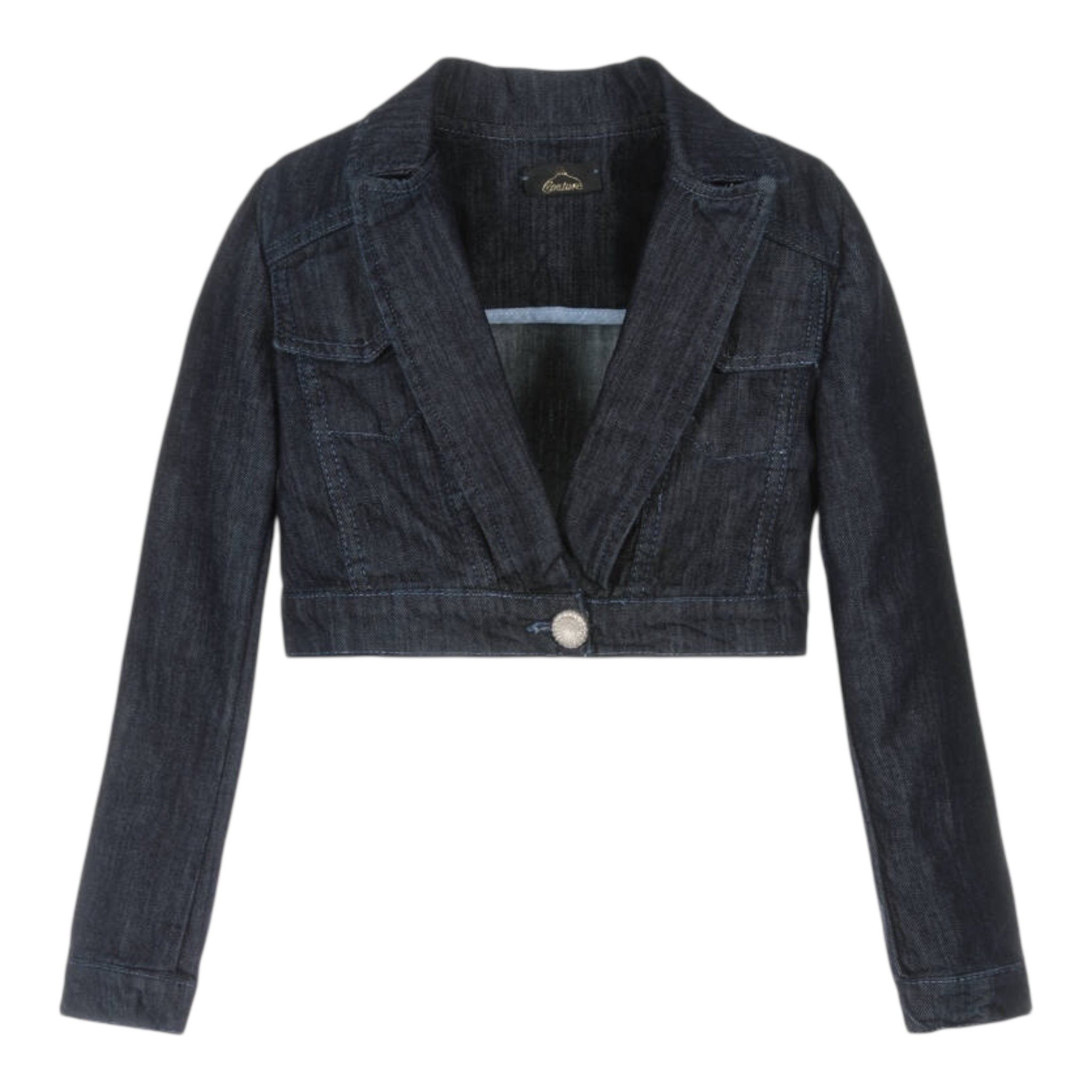 Fun & Fun Giubbino Modello Crop Tinta Unita In Denim per Bambina FNCJJK00982 BLU FUN & FUN 