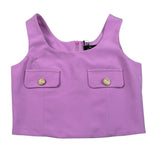 Fun & Fun Top Tinta Unita con Finti Bottoni per Bambina FNCJTP16382 GLICINE FUN & FUN 