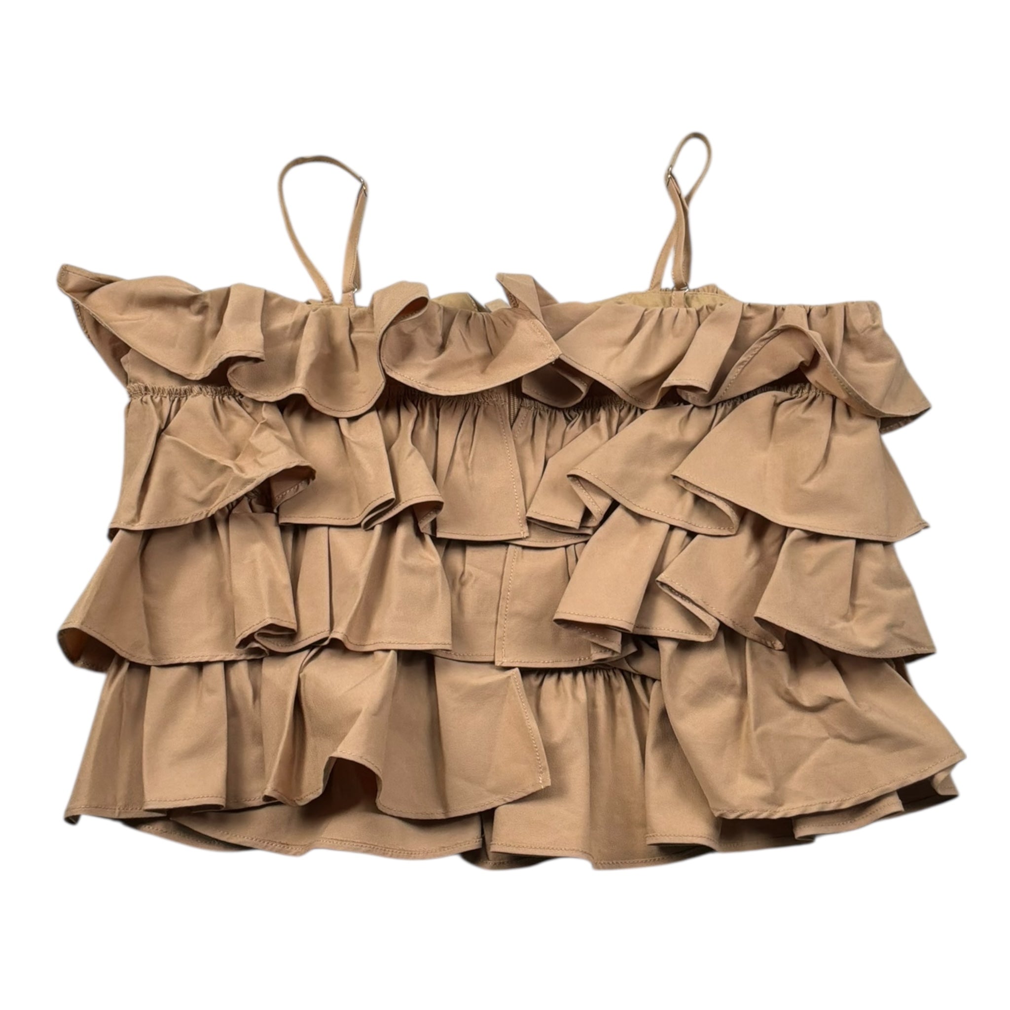 Fun & Fun Top Tinta Unita con Balze per Bambina FNJTP17097 BEIGE FUN & FUN 