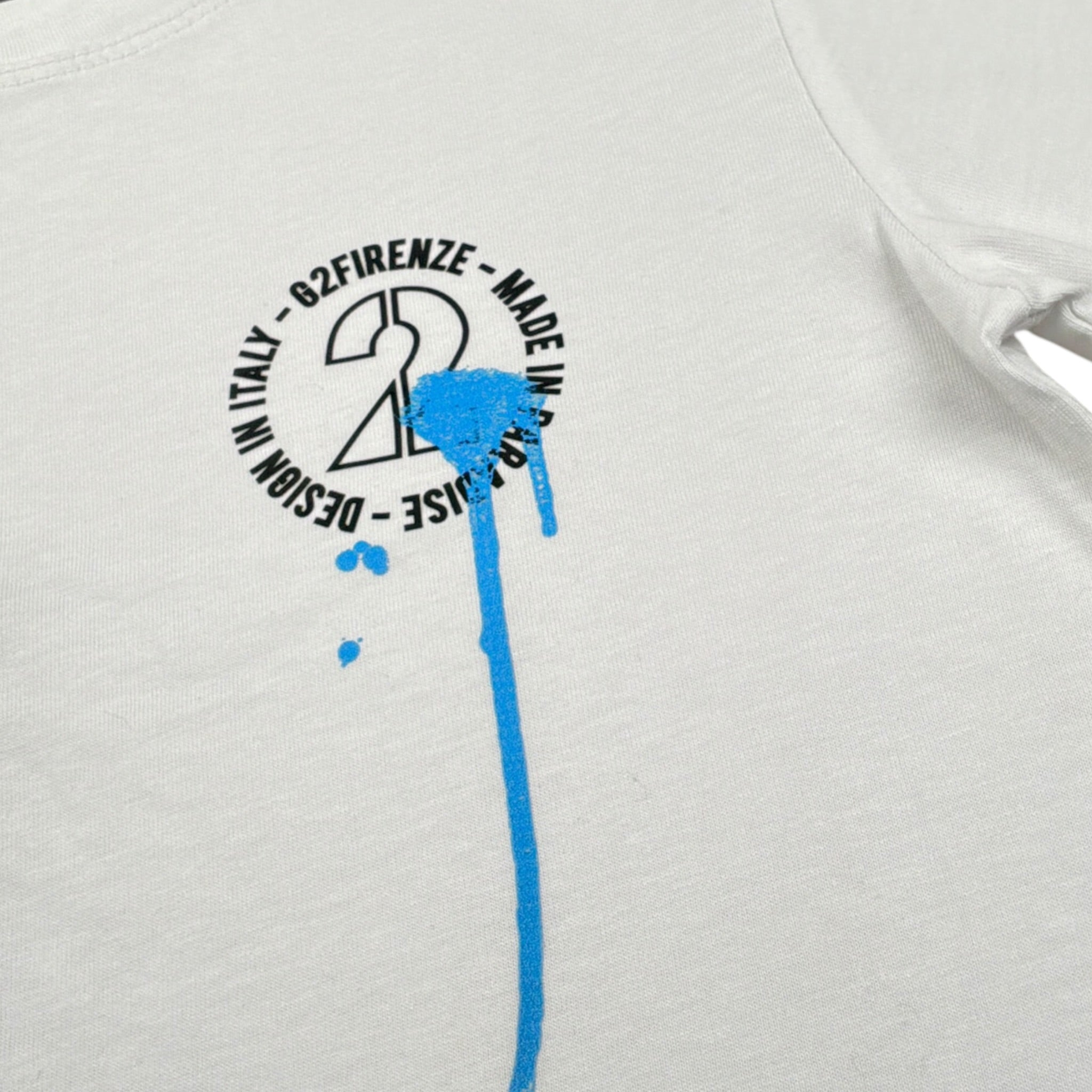 G2Firenze T-Shirt Girocollo tinta unita con Stampa Bianco per Bambino 00811 BIANCO G2FIRENZE 