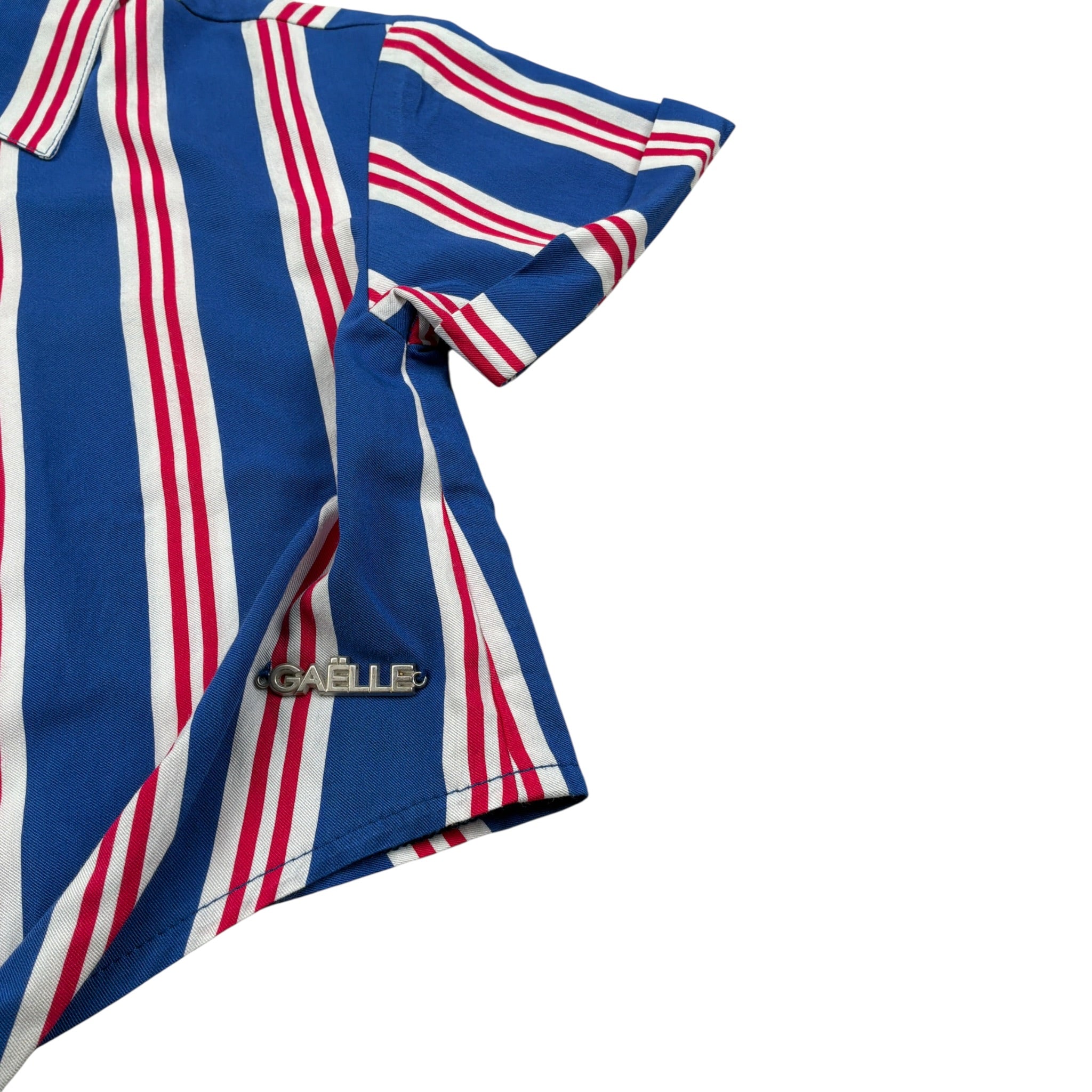 Gaelle Camicia Mezza Manica Fantasia Righe Blu per Bambina 2746C0218 BLU GAELLE 