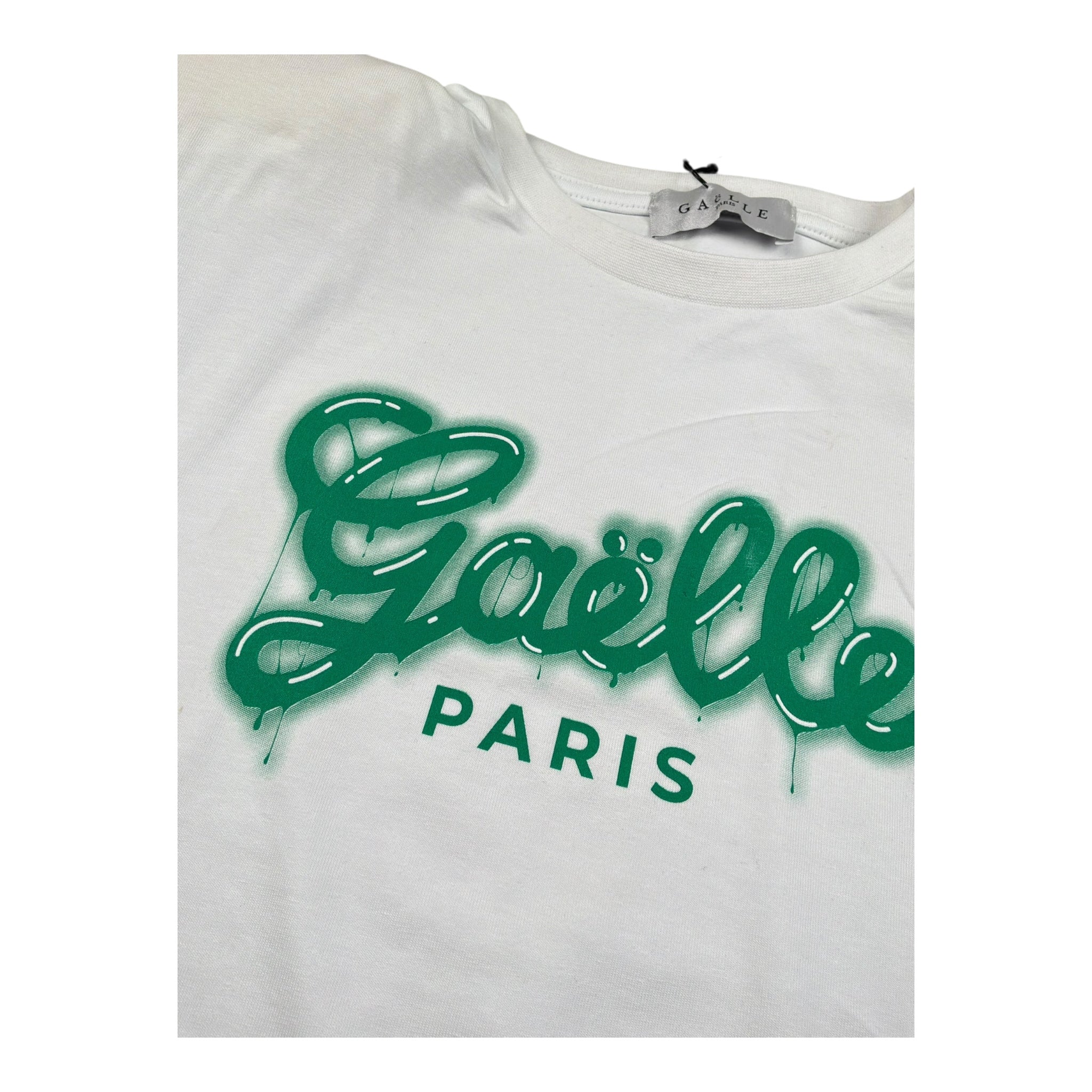 Gaelle T-Shirt Girocollo Tinta Unita con Logo per Bambina 2746MY00004 BIANCO/VERDE GAELLE 