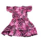 Gaelle Abito Tinta Unita con Fantasia Zebrata per Bambina 2746V0699 FUXIA GAELLE 