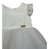 Gai Mattiolo Abito Giromanica tinta unita con Tulle Bianco per Neonata GM140141N BIANCO GAI  MATTIOLO 