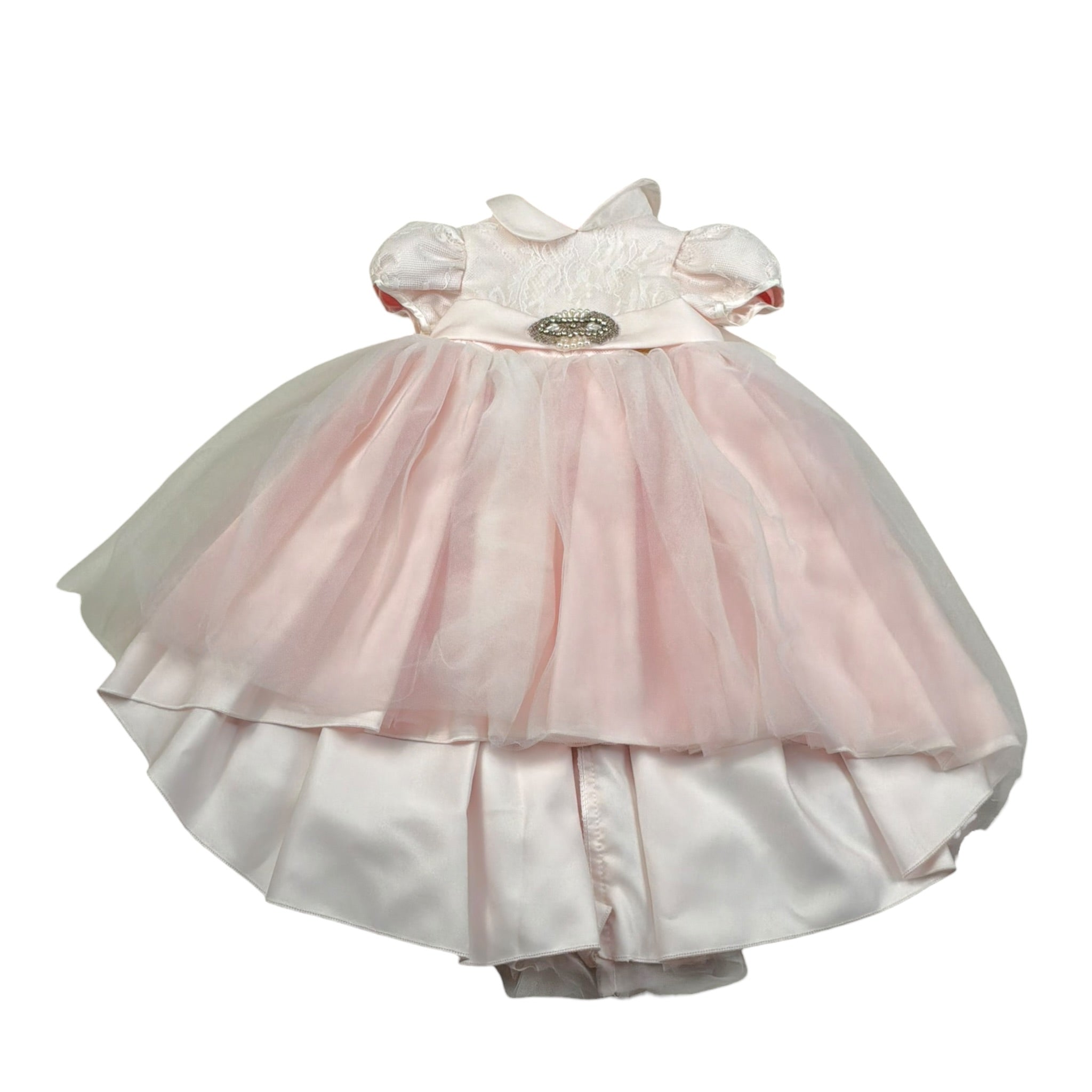 Gai Mattiolo Abito Cerimonia Tinta Unita con Applicazioni per Neonata GM16027 ROSA GAI MATTIOLO 