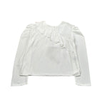 Gaialuna Camicia Tinta Unita con Balze per Bambina G2294 BIANCO GAIALUNA 