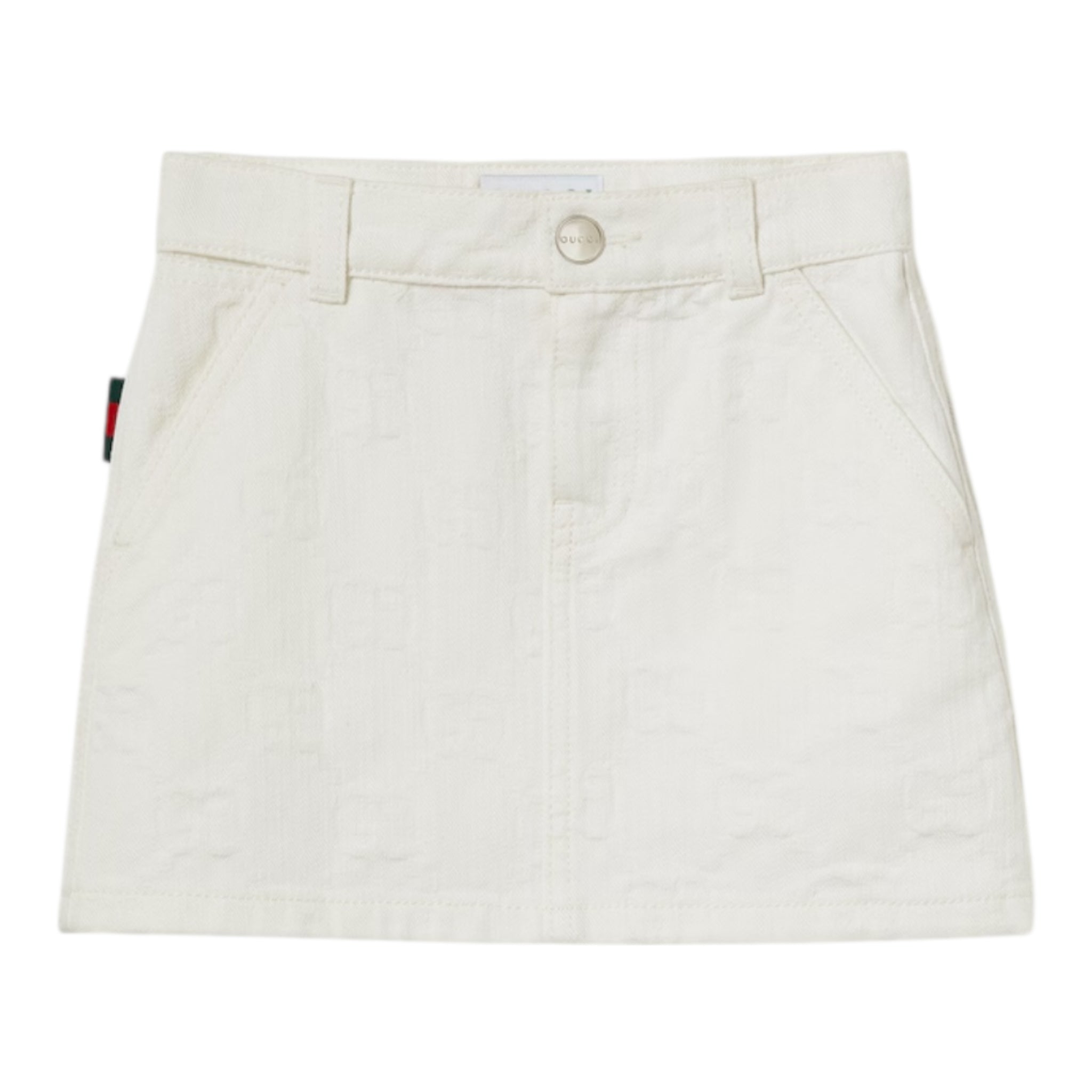 Gucci Gonna Tinta Unita Logata per Bambina 808297 BIANCO GUCCI 