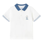Guess Polo Tinta Unita Mezza Manica con Colletto In Contrasto per Neonato 1108 BIANCO GUESS 
