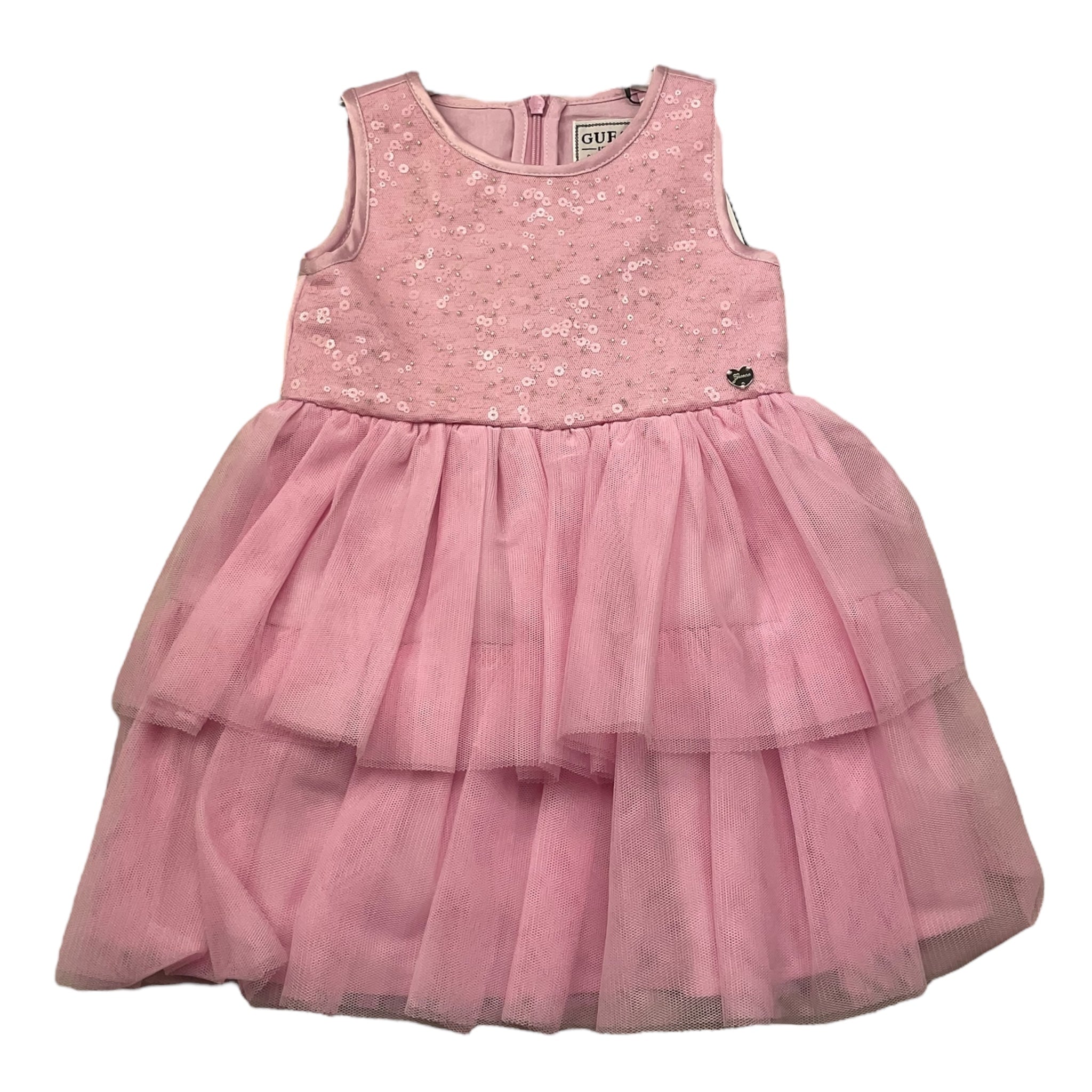 Guess Abito Tinta Unita Giromanica per Neonata A3RK26KBL100 ROSA GUESS 