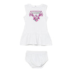 Guess Abito Giromanica Tinta Unita con Culotte per Neonata A4GK18KA6W4 BIANCO GUESS 