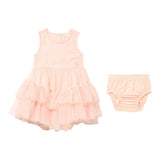 Guess Abito Giromanica Tinta Unita con Tulle E Culotte per Neonata A4RK03KC3F00 ROSA GUESS 