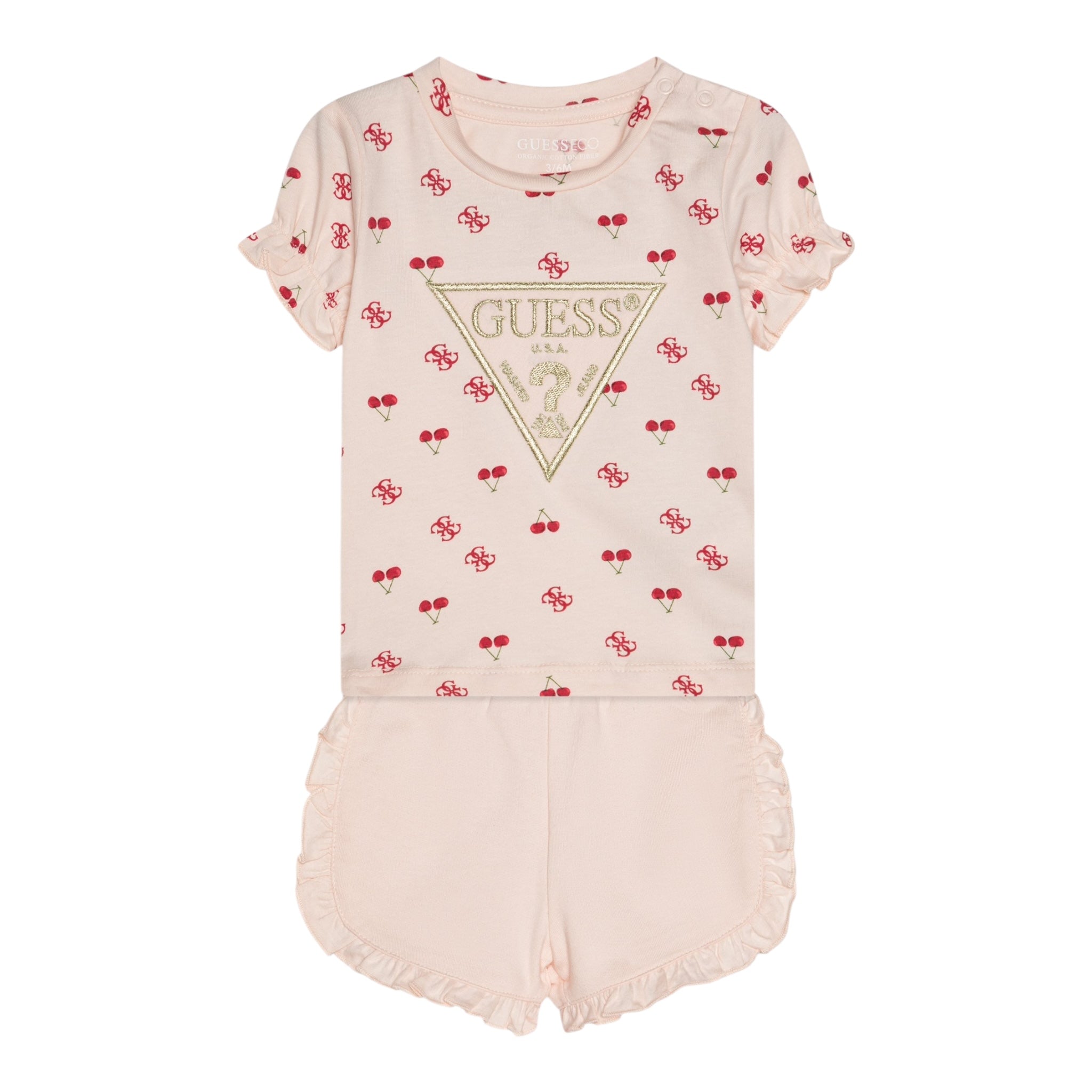 Guess Completo 2 Pezzi T-Shirt-Short Tinta Unita per Neonata A5GG03K6YW4 ROSA GUESS 