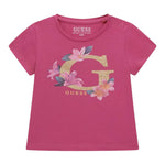 Guess T-Shirt Girocollo Tinta Unita con Stampa per Neonata A5GI02K6YW4 FUXIA GUESS 