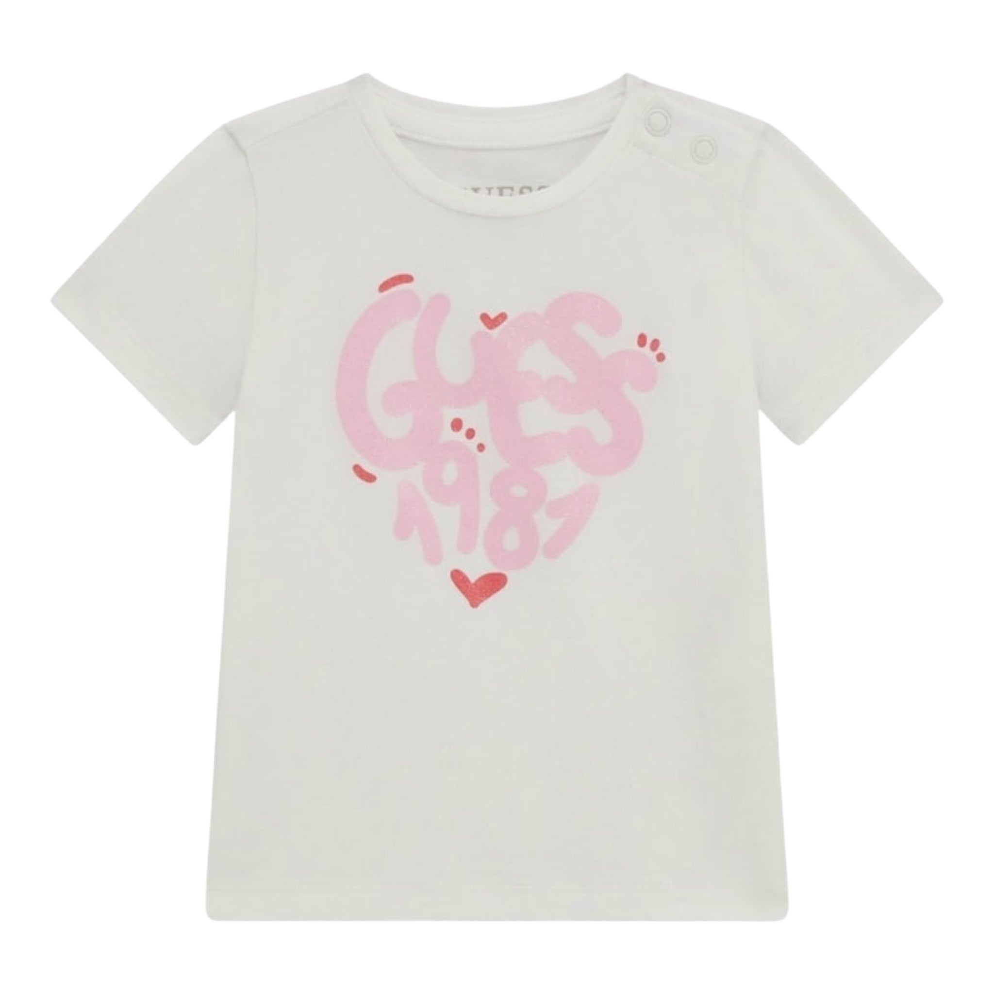 Guess T-Shirt Tinta Unita con Stampa per Neonata A5RI00K6YW4X BIANCO GUESS 